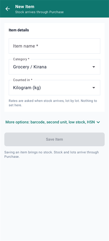 Adding an item of Hisabnex